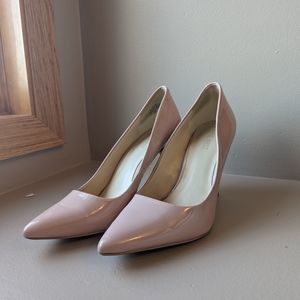 *UPDATED* Nine West sz 8.5 Light Pink Shiny Patent Leather Heels